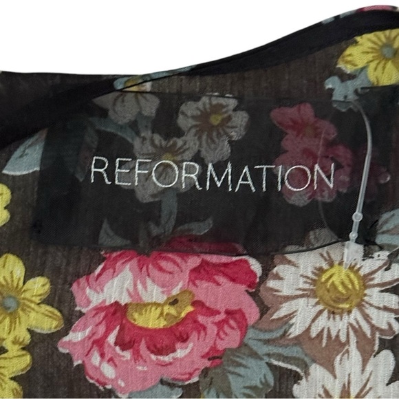 Reformation Joy Black Floral Long Sleeve Maxi Dress Size 2 (S) Vintage First Ed - Picture 7 of 8